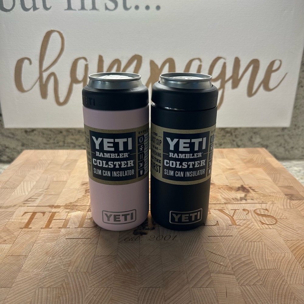 RARE! 2 Yeti Colster Rambler. Pink and Black. Pink sold out online.